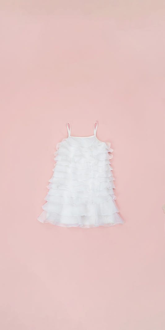 RUFFLES DETAIL MIDI DRESS