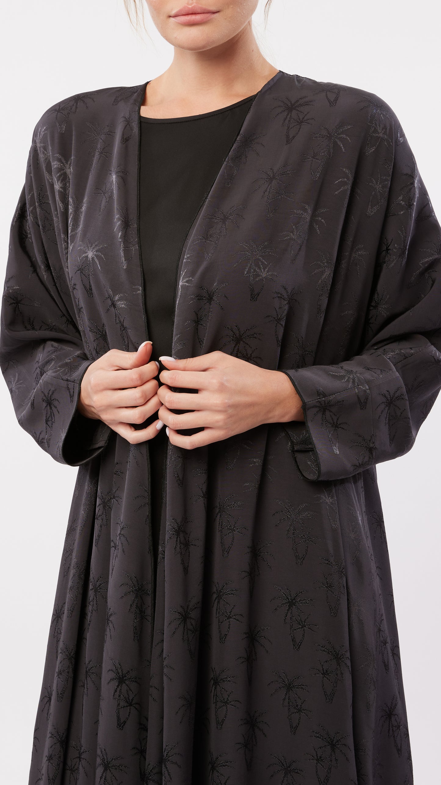 Palm Tree Jacquard Abaya
