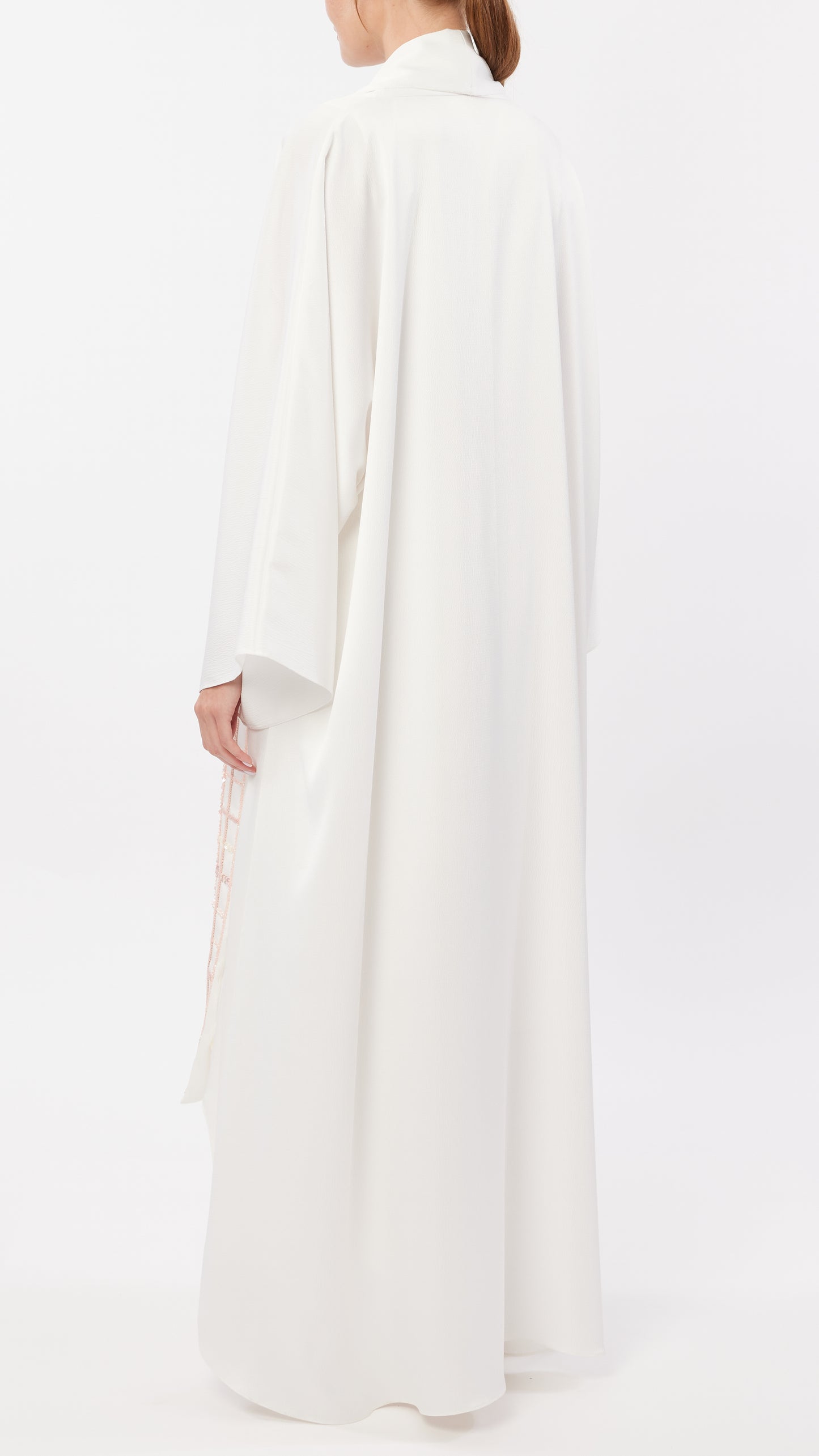 Folded Front Plackets Grid Embellished Detail Long Coat