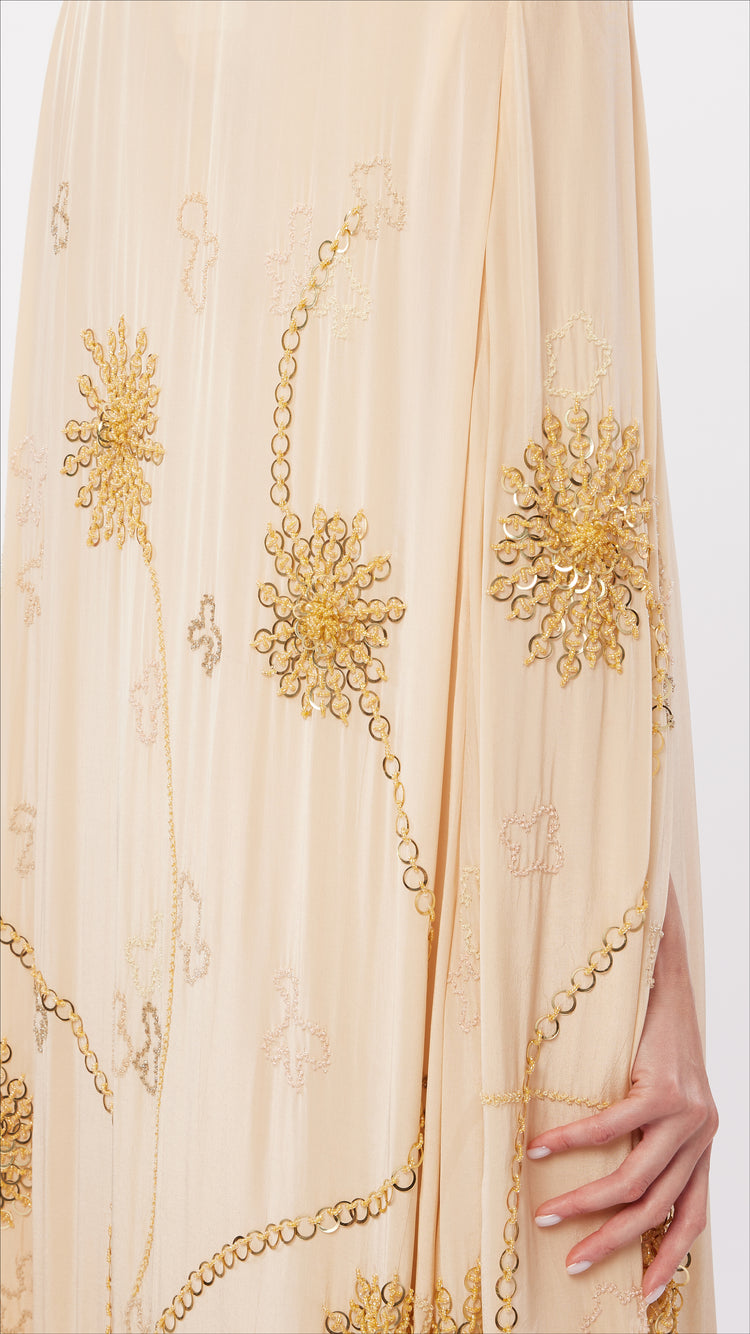 Metallic Gold Ring Loops Embellished Cape