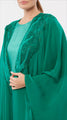 Palm Tree Embroidered Caftan Coat Ensemble