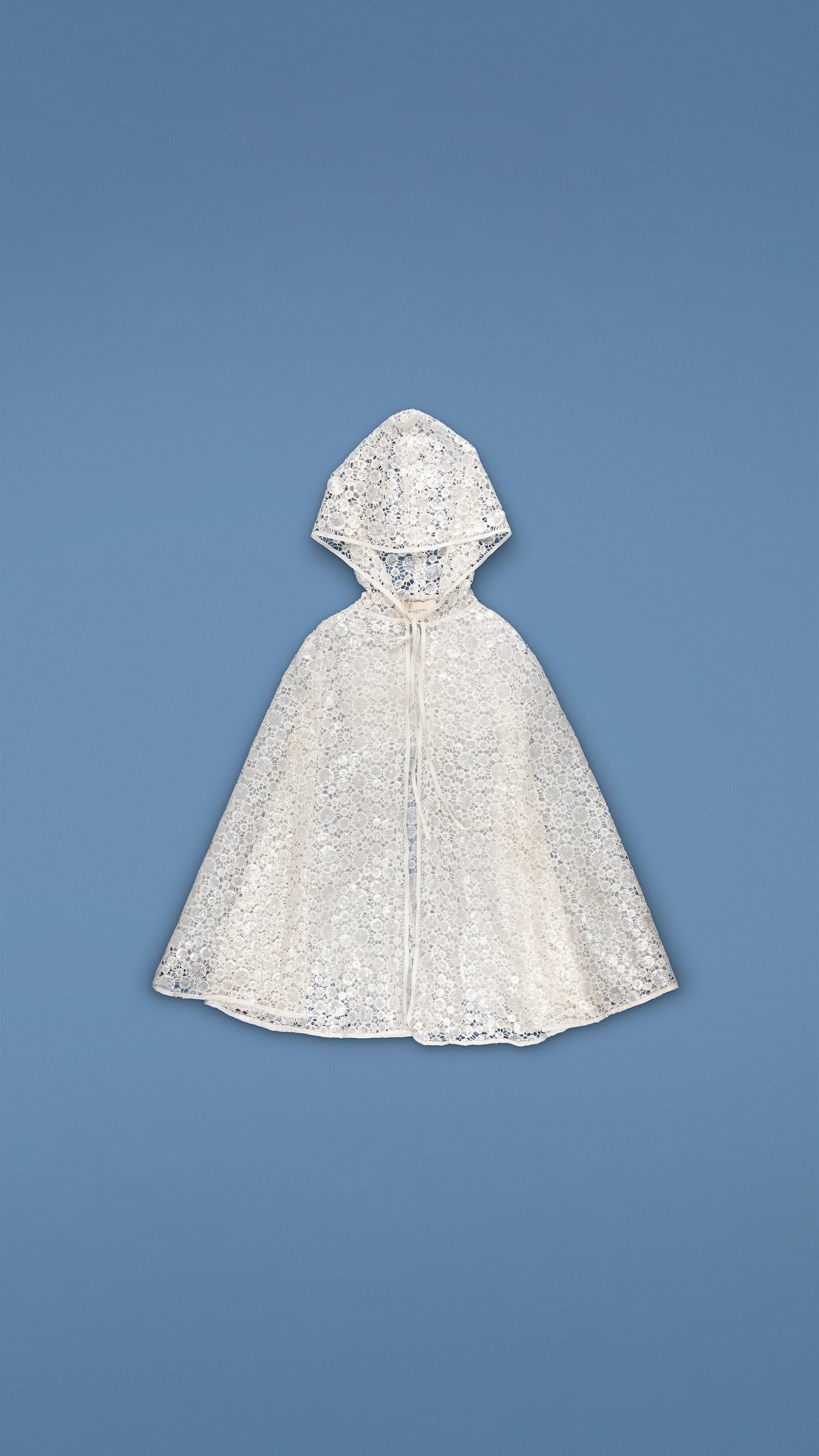 GUIPURE LACE HOODED CAPE