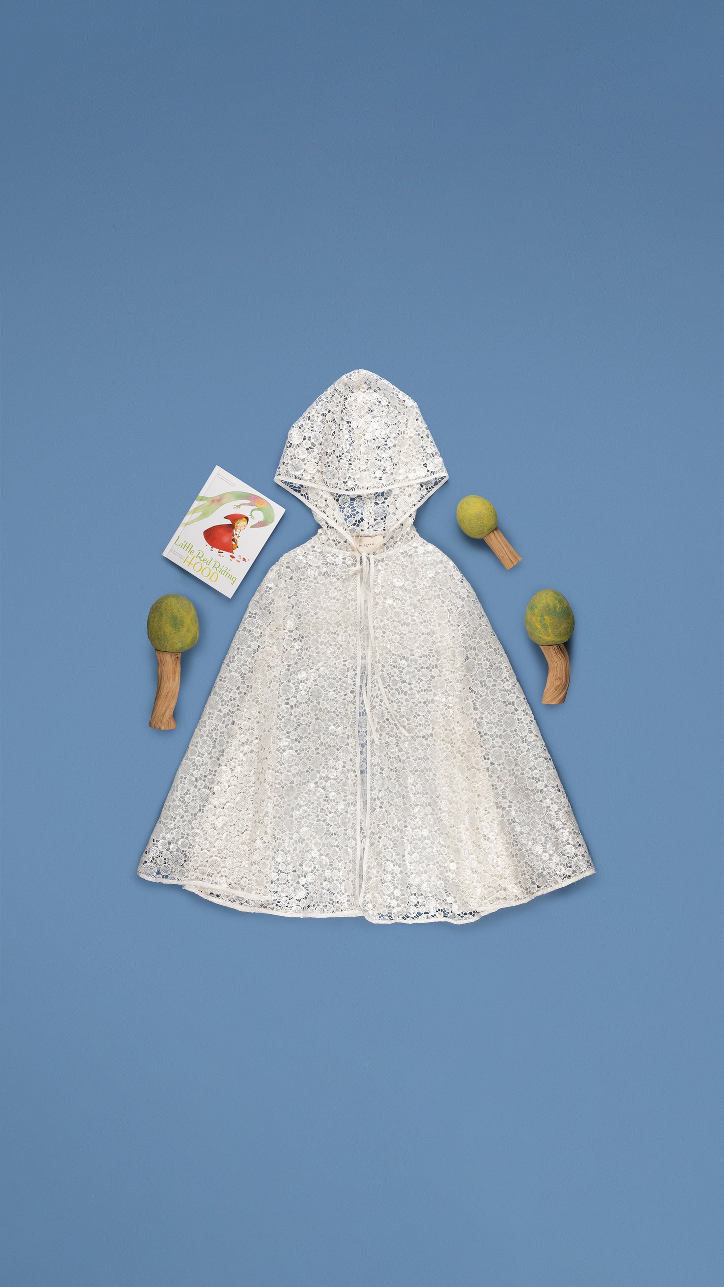GUIPURE LACE HOODED CAPE