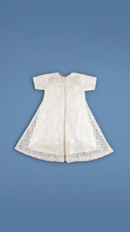 GUIPURE LACE A-LINE MIDI DRESS