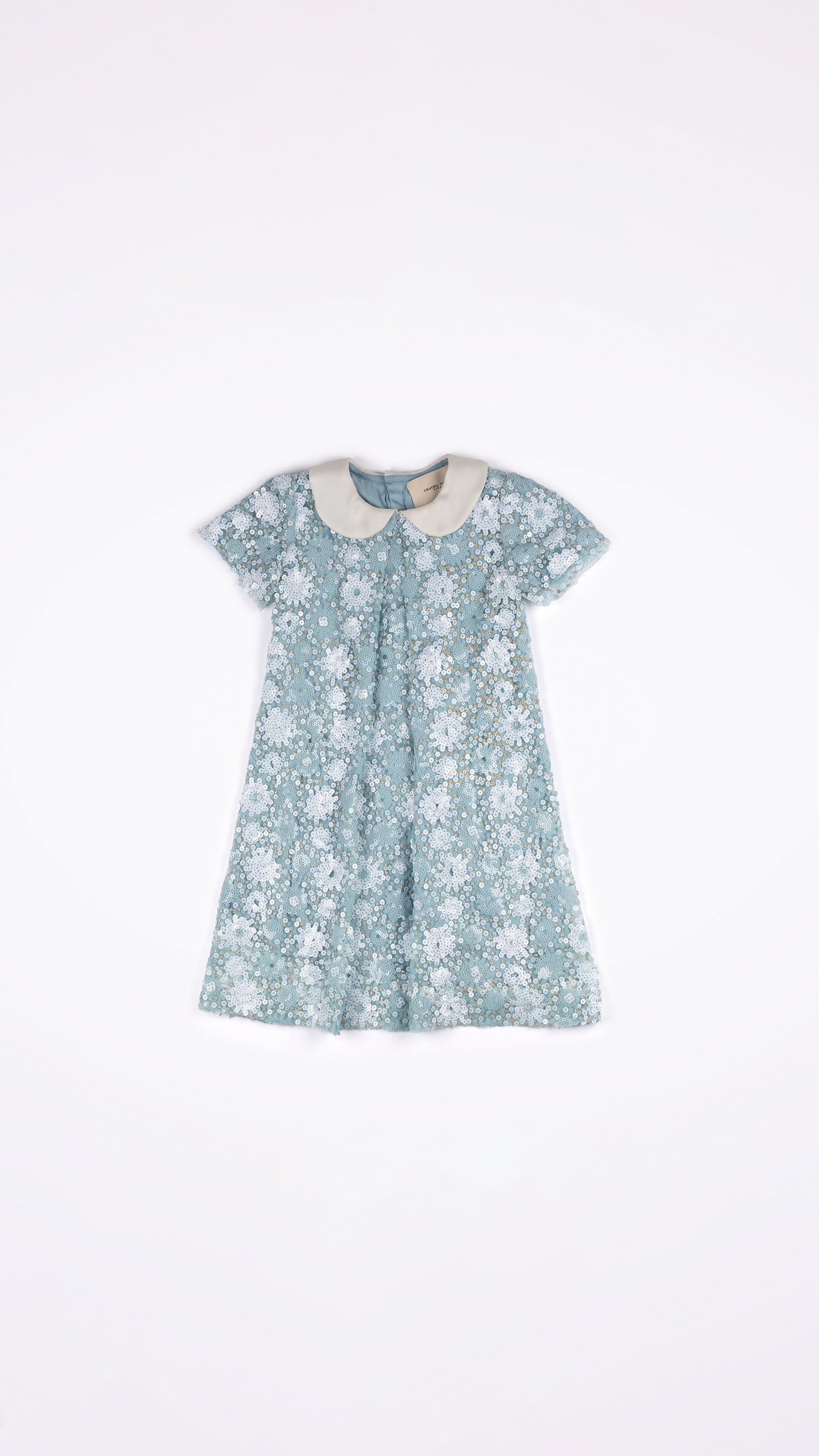 ALL-OVER SEQUIN EMBELLISHED PETER PAN COLLAR DRESS