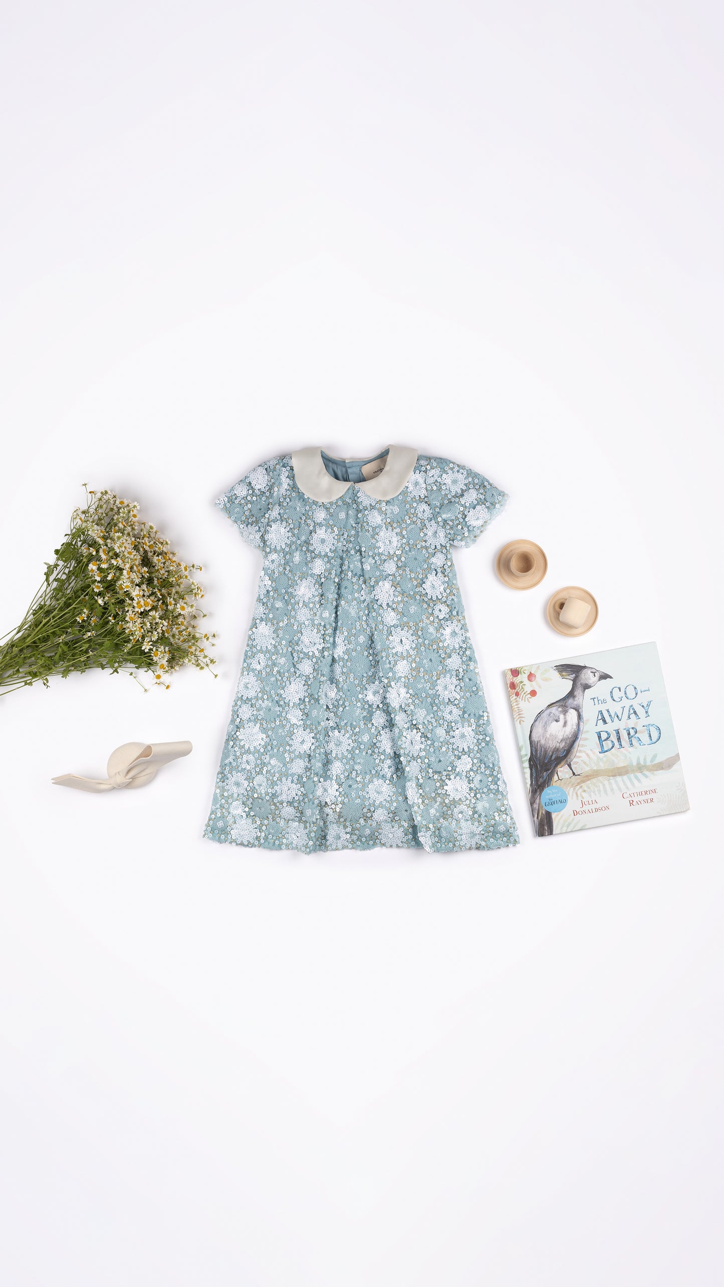 ALL-OVER SEQUIN EMBELLISHED PETER PAN COLLAR DRESS