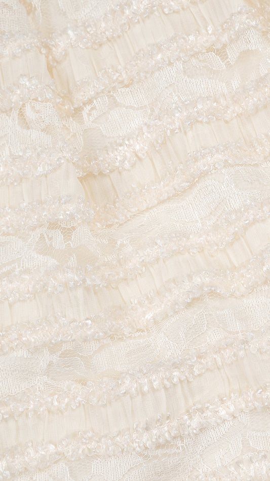 Bouclé & Lace Trim Skirt