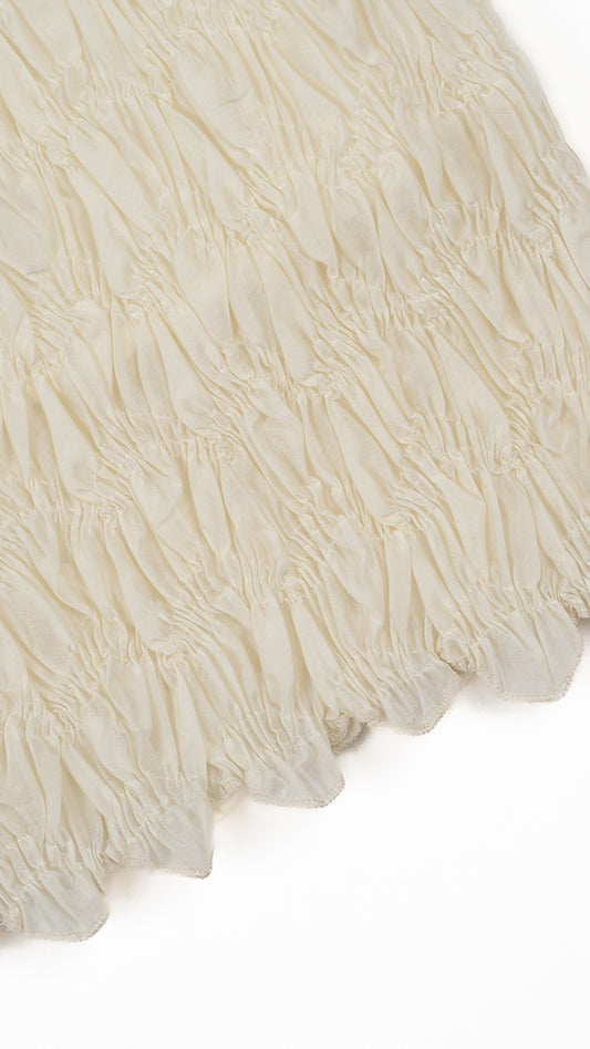 Popcorn Smocked Column Skirt