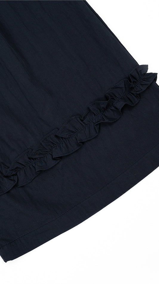 Ruffle Hem Pleated Culottes