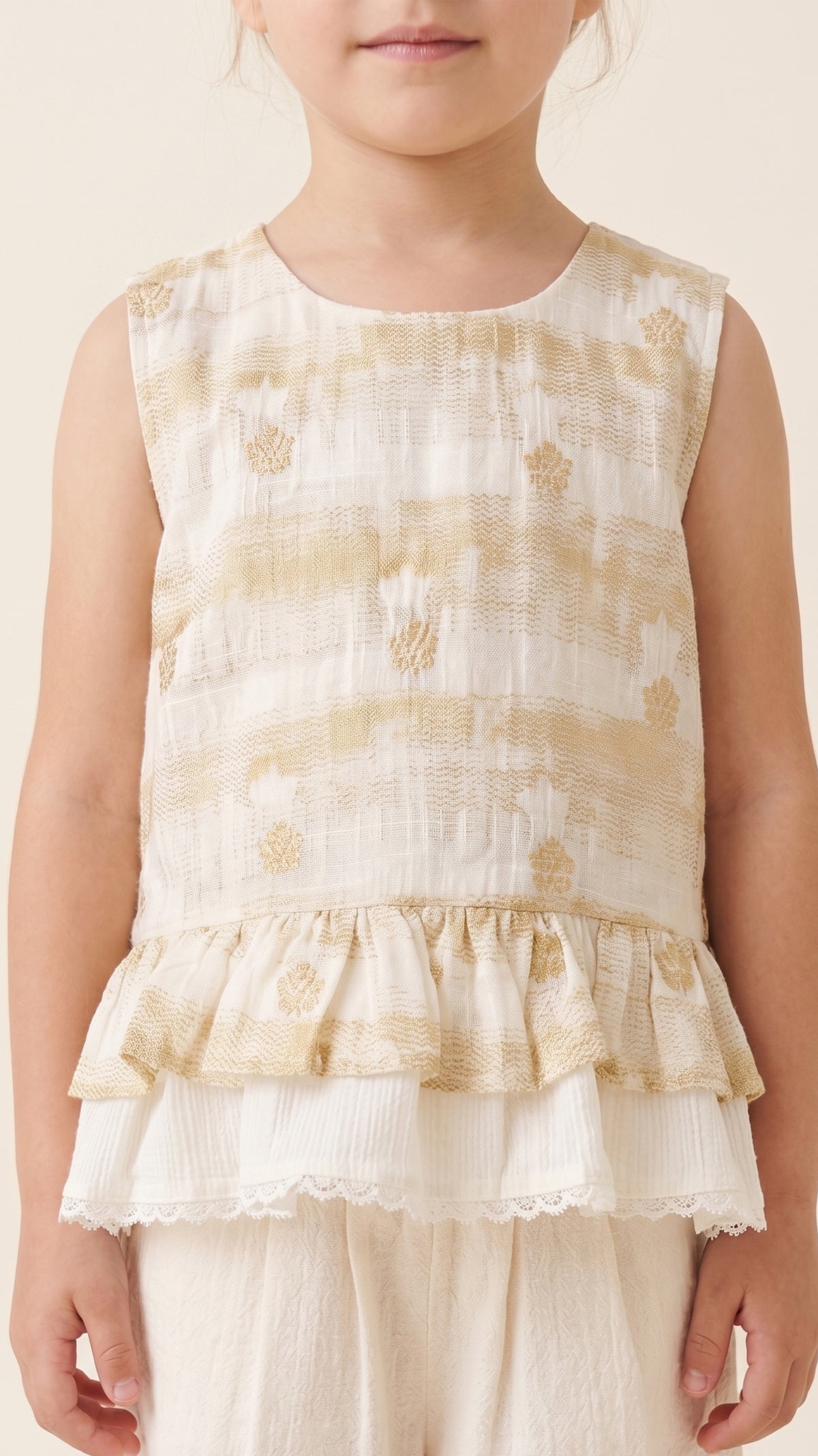 Floral Embroidered Ruffle Hem Top