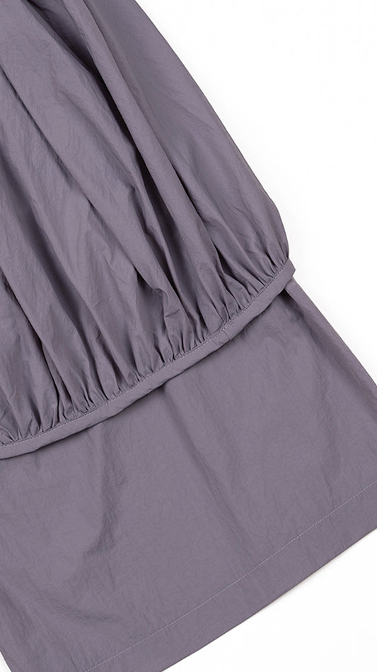 Asymmetric Draped Overlay Balloon Culottes in Mauve