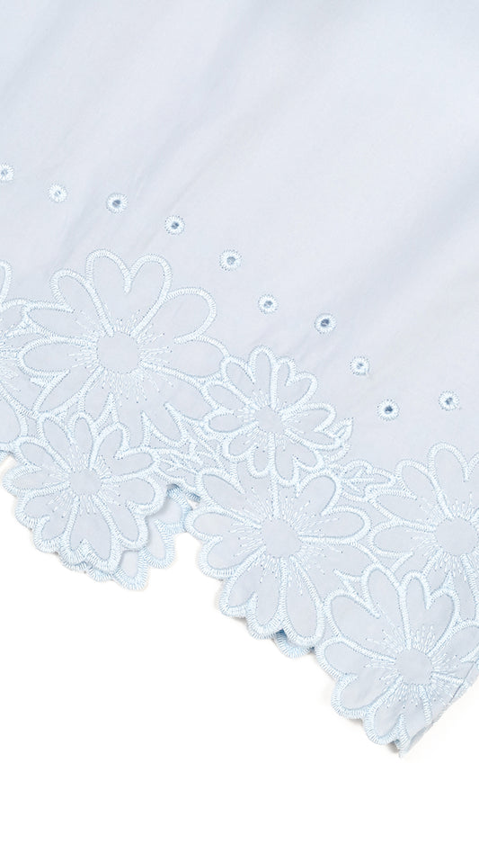 Floral Embroidered Wide Leg Pants