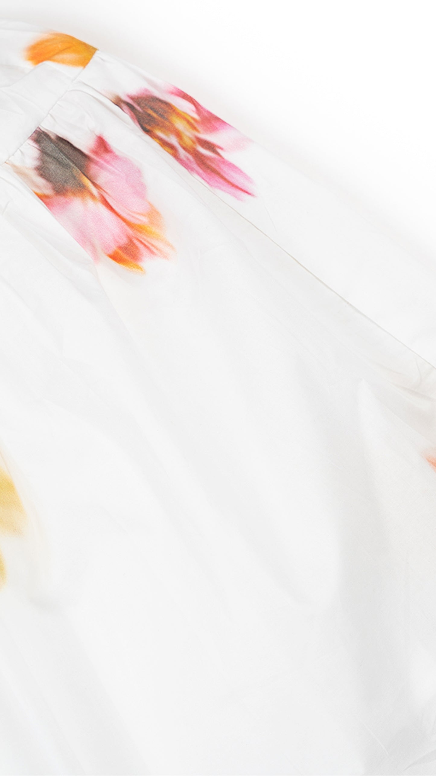 Blurry Floral Print Drop-Yoke Skirt
