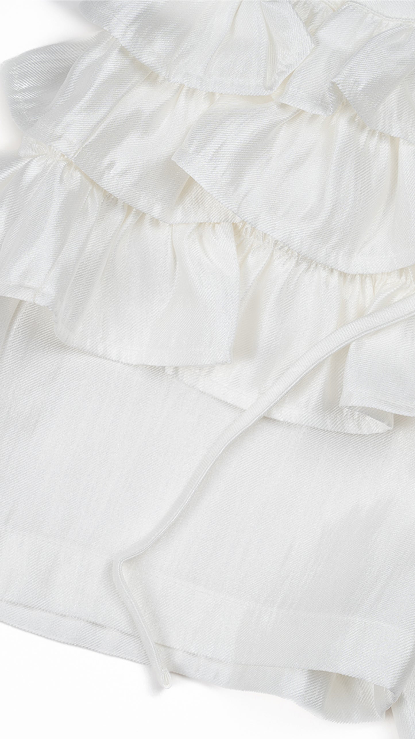 Tiered Ruffle-Yoke Shorts