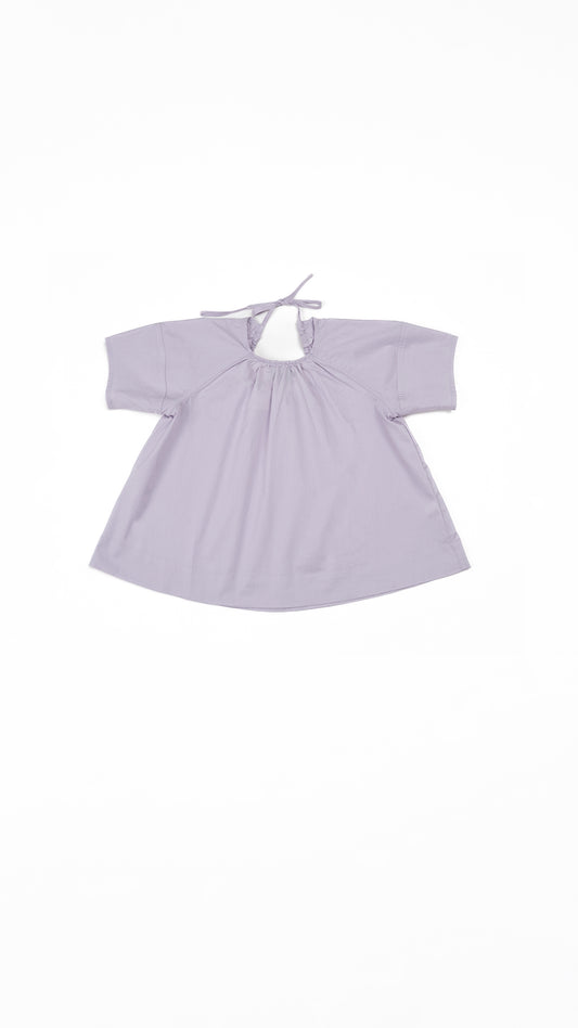 Ruched Scoop-Neck Trapeze Top
