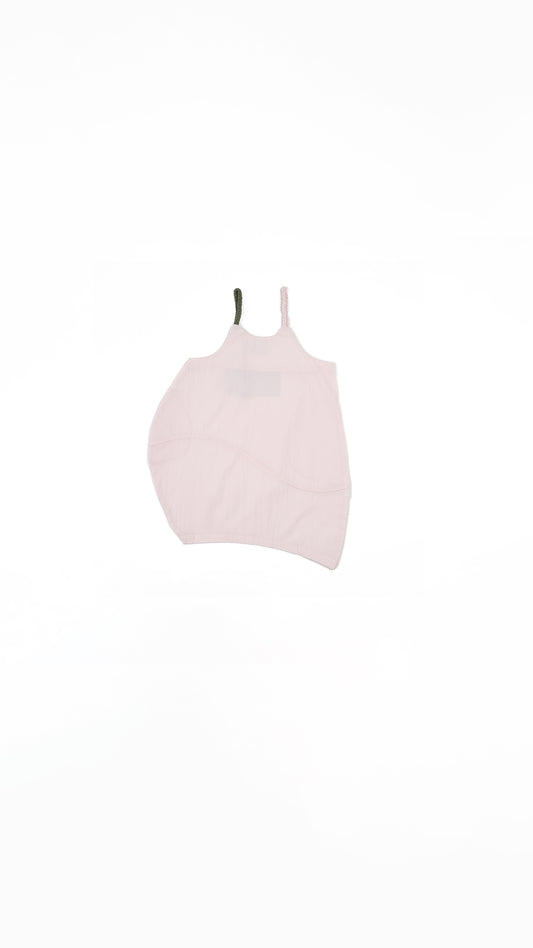 Braided Strap Detail Apron Dress in Pink