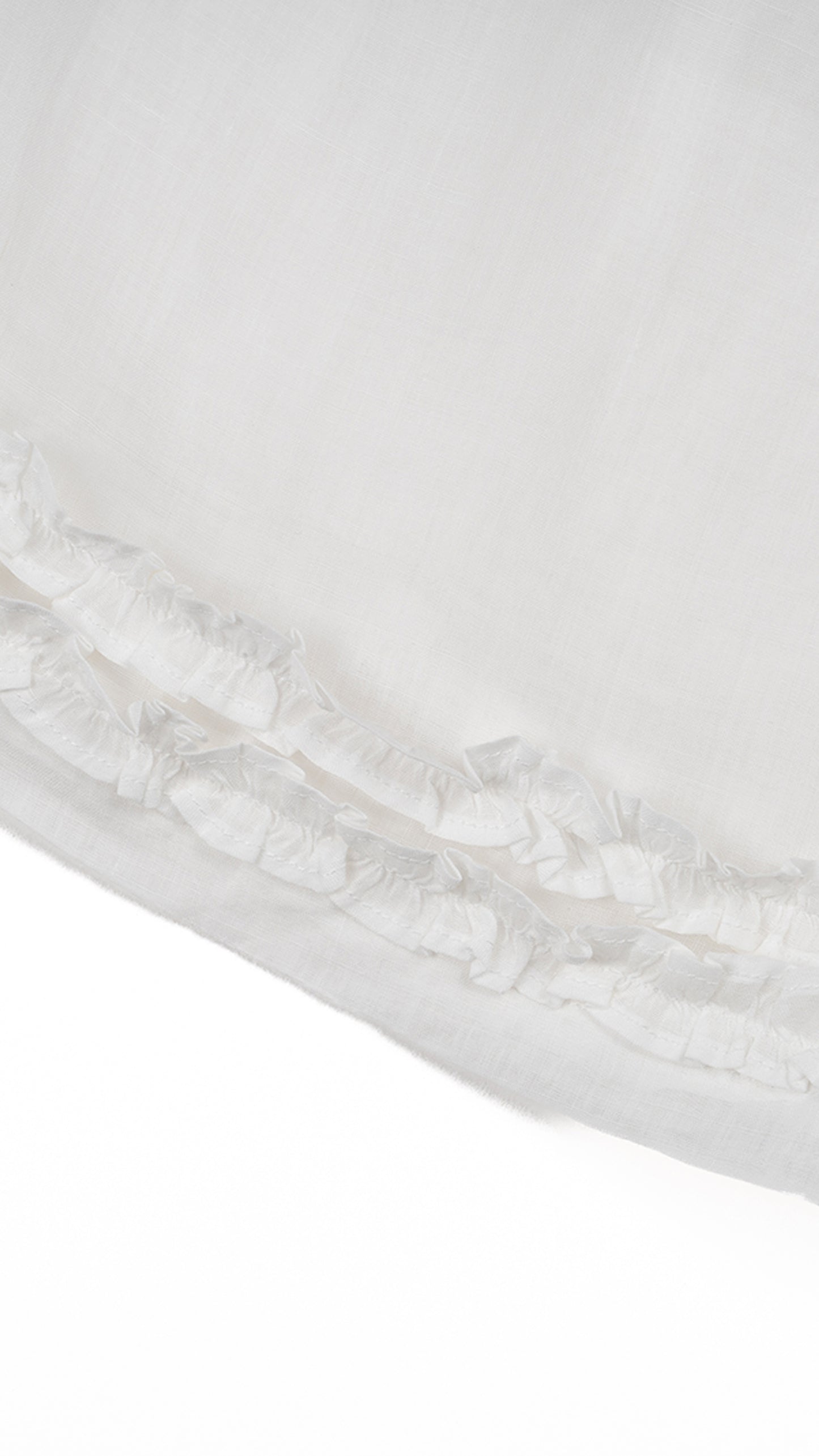 Ruffle-Hem Linen Wide-Leg Culottes