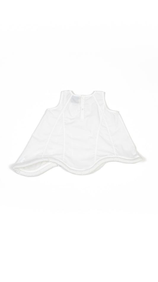 Paneled Trapeze Top with Padded Scallop Hem