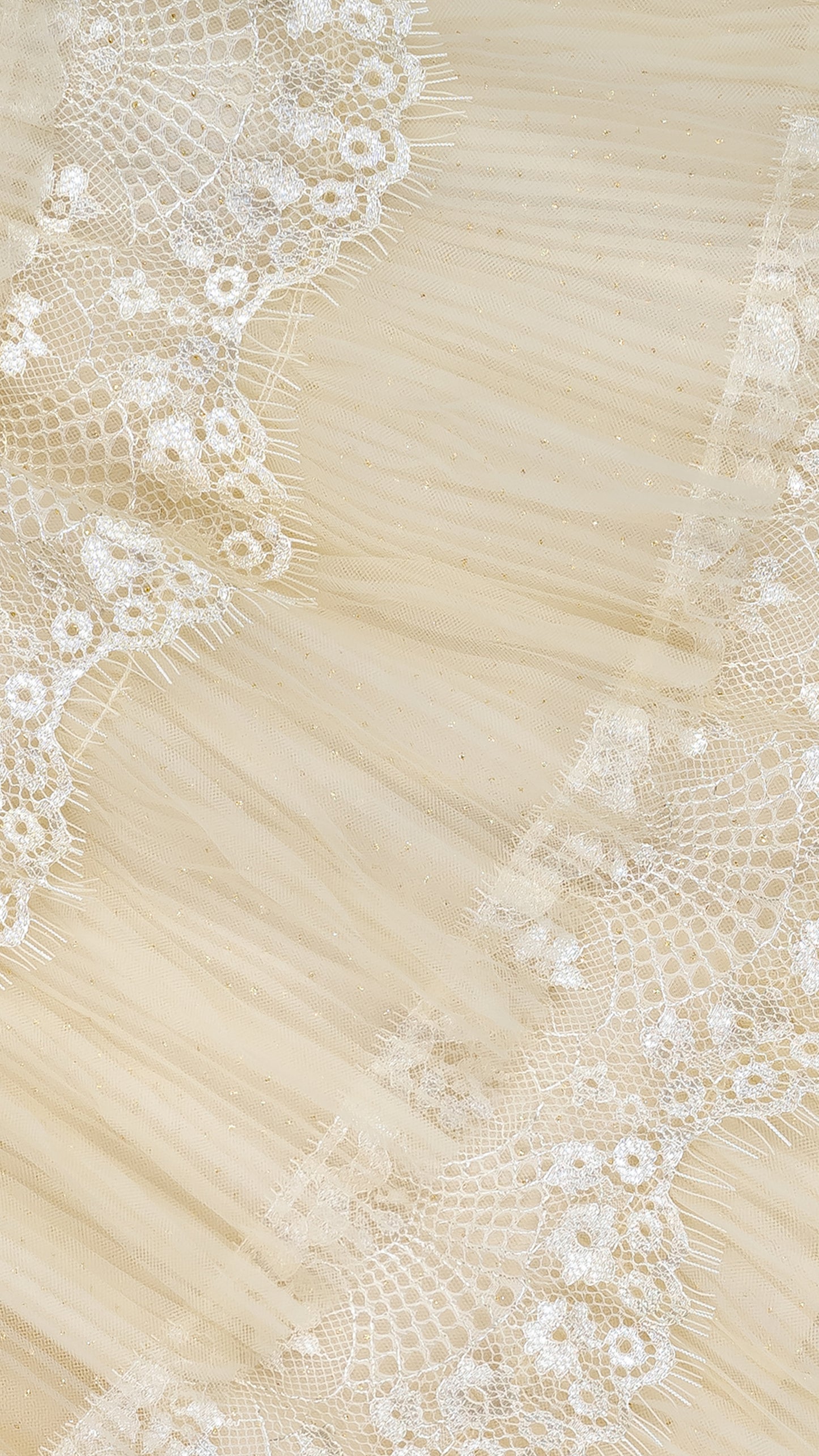 Pleated Tulle N' Lace Tiered Midi Dress