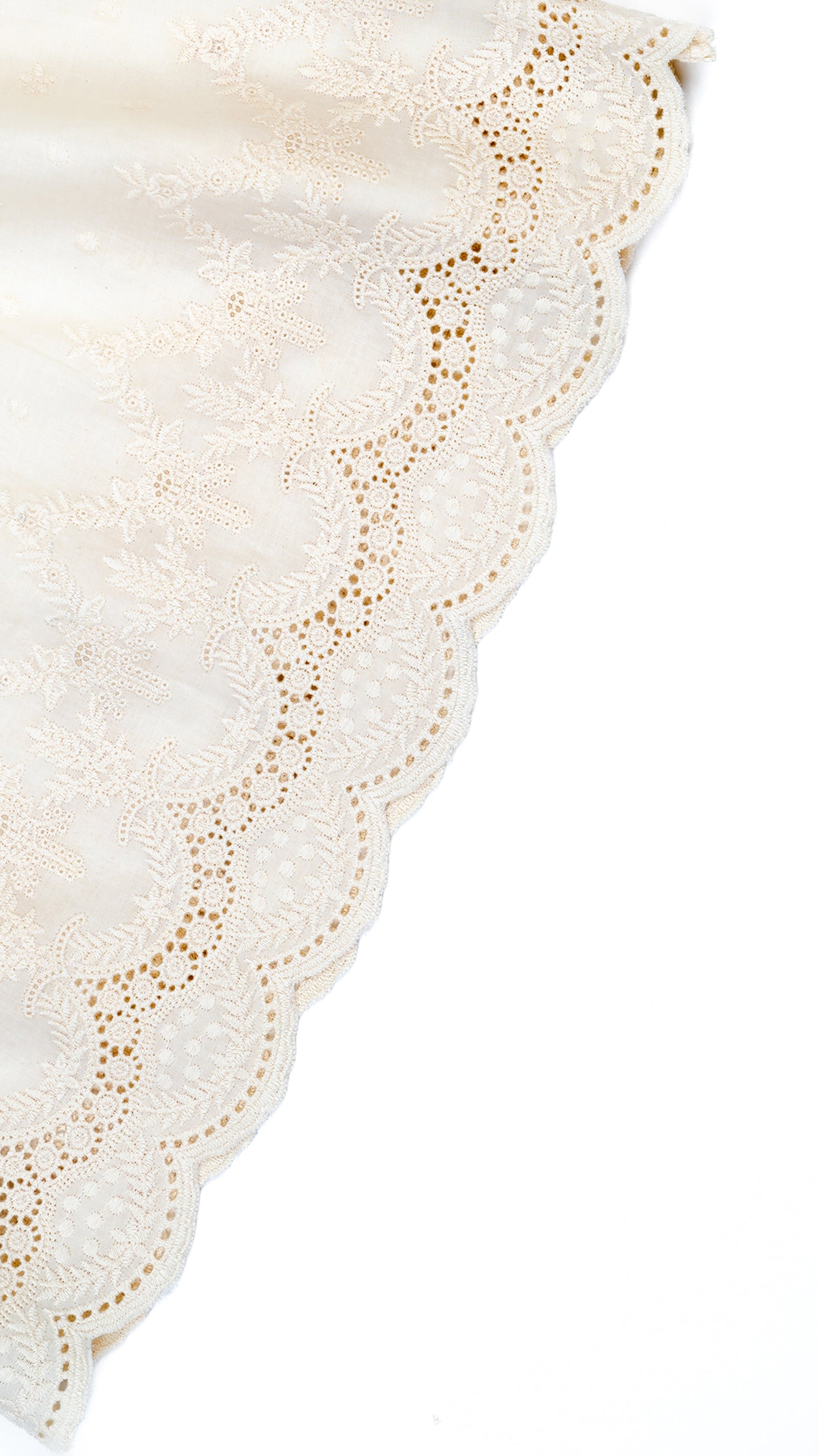 Embroidered Scallop Hem Flared Pants