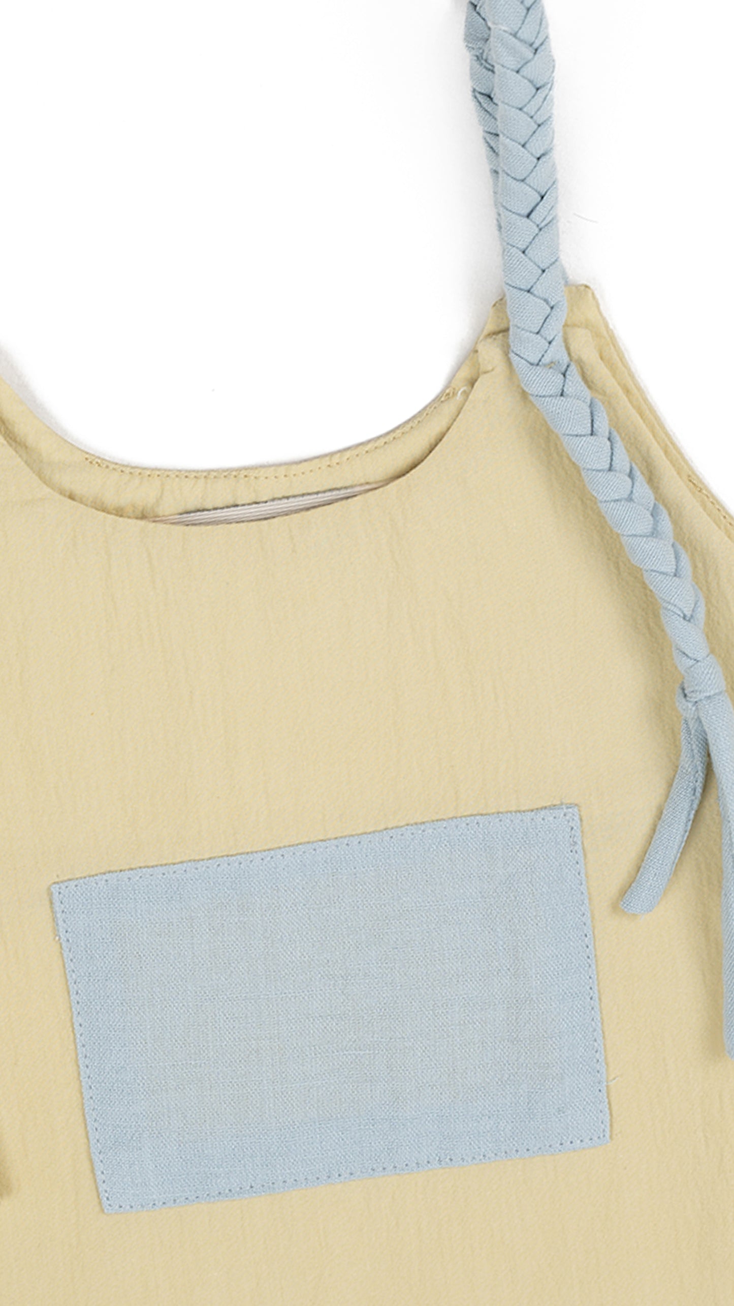 Braided Strap Detail Apron Dress in Yellow