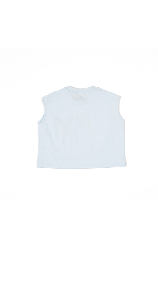 Embroidered Line-Art Muscle Tee