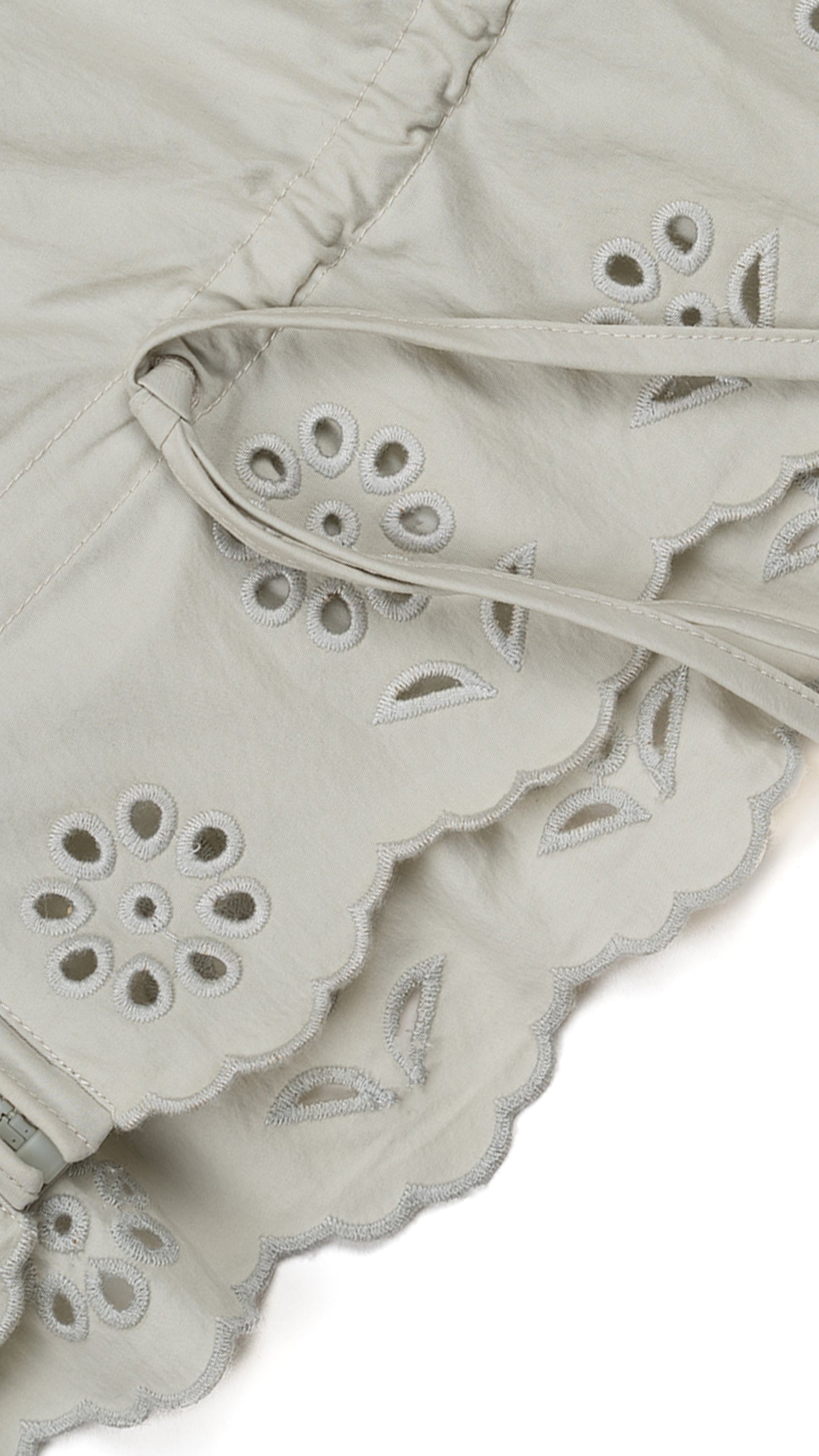 Eyelet Lace Hem Drawstring Jacket