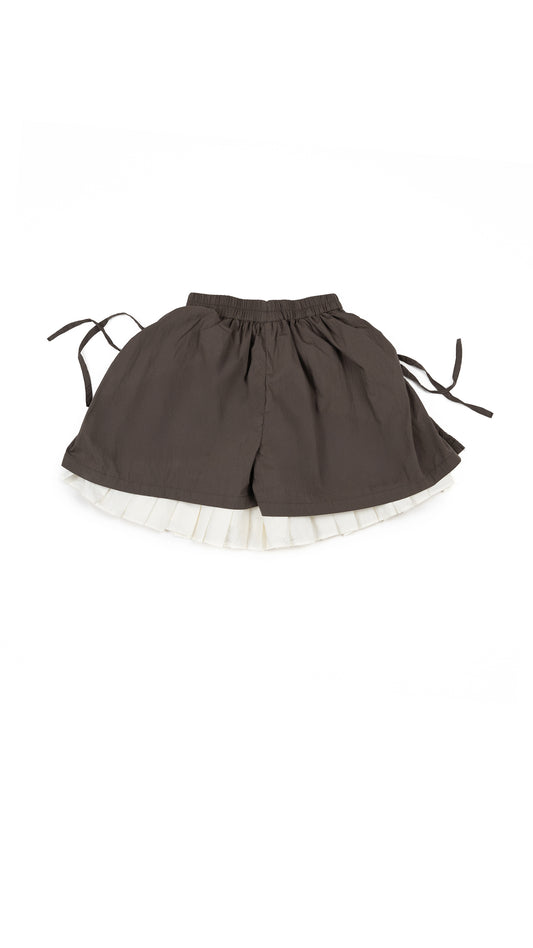 Side Tie-Ups Detail Layered Shorts