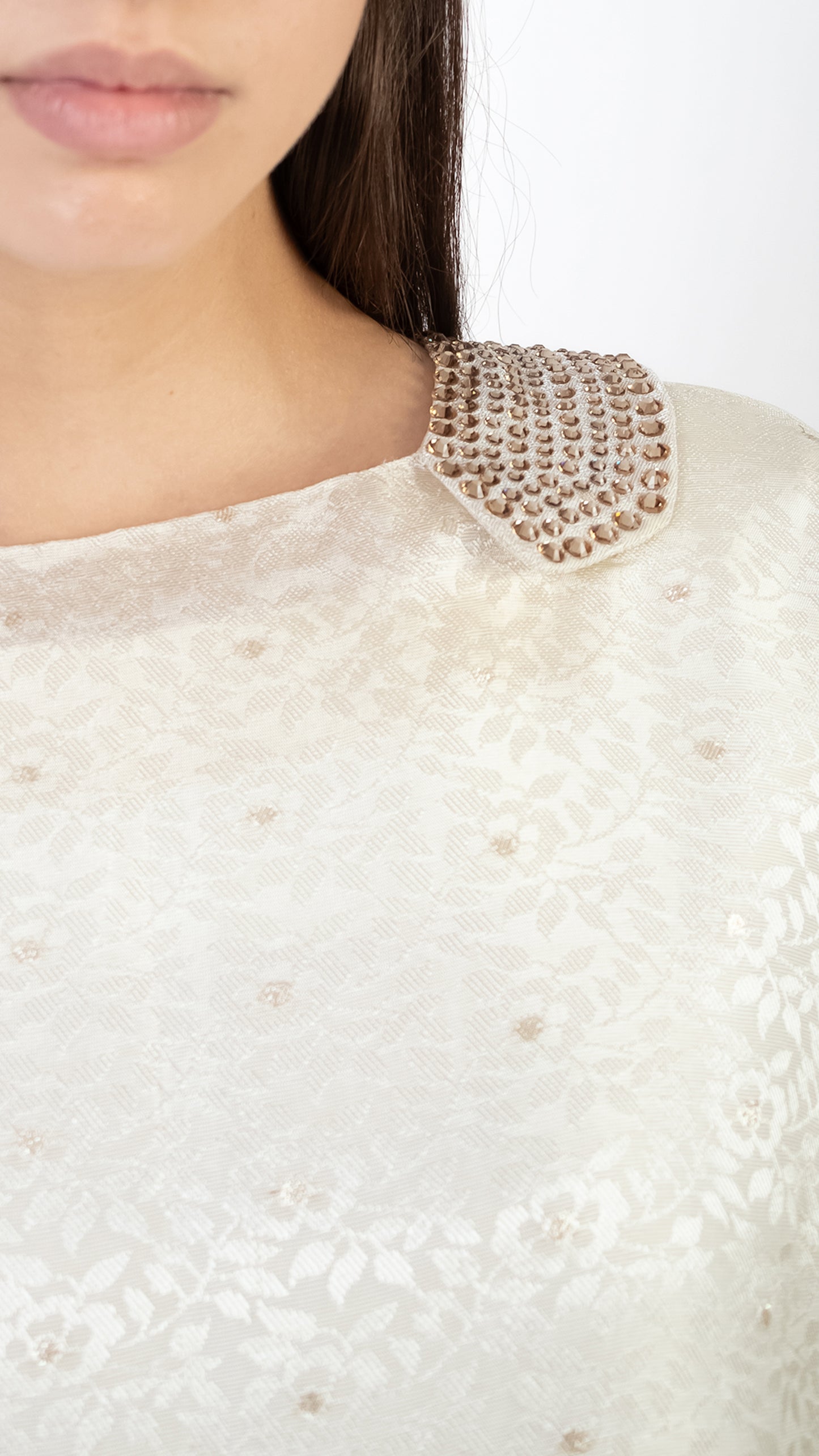Rhinestone Collar Detail Dress