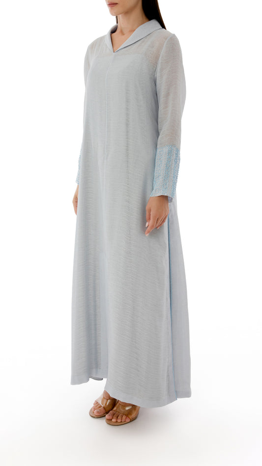 Embroidered Side Slit Detail Dress with Inner Dress