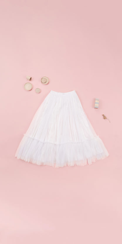 RUFFLE HEM DETAIL TULLE SKIRT