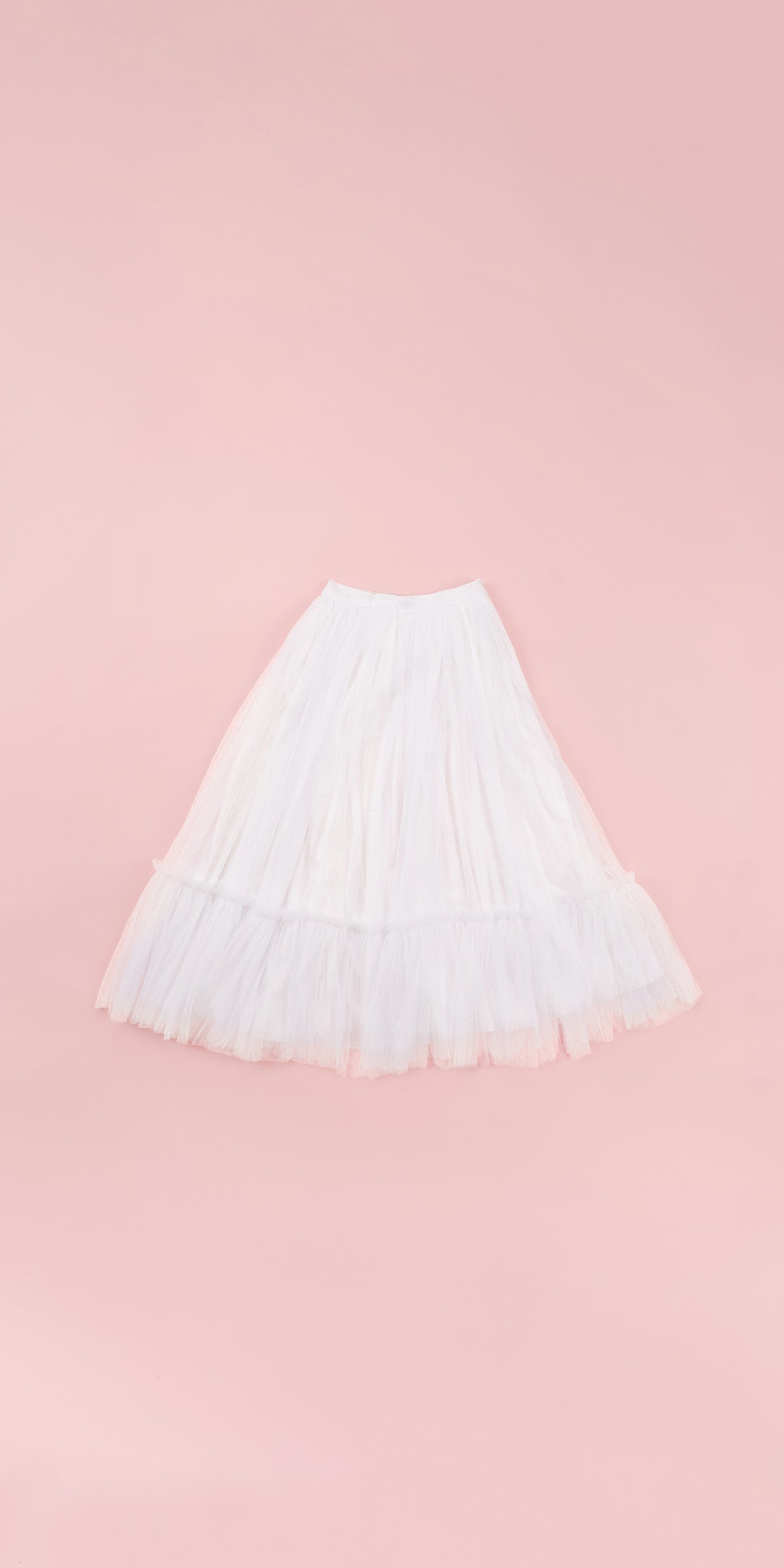 RUFFLE HEM DETAIL TULLE SKIRT