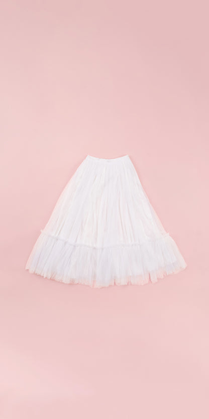 RUFFLE HEM DETAIL TULLE SKIRT