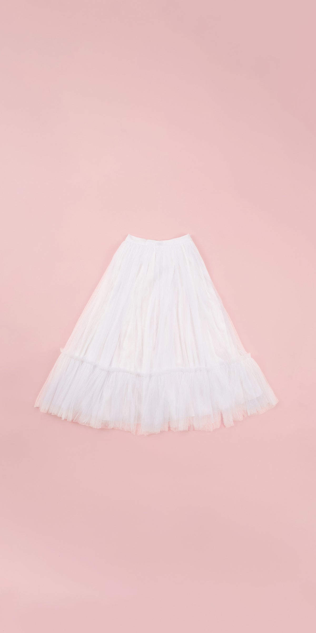 RUFFLE HEM DETAIL TULLE SKIRT