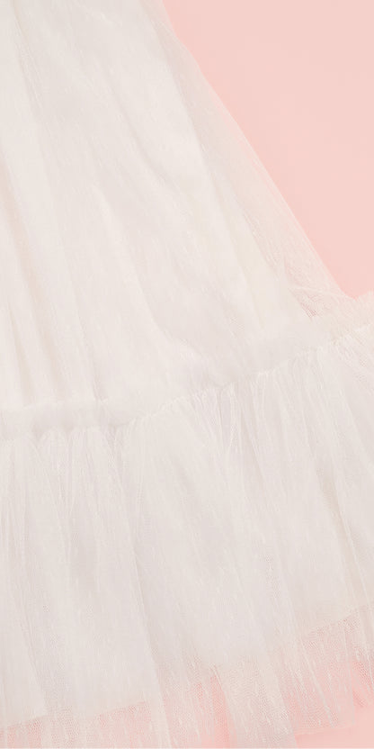 RUFFLE HEM DETAIL TULLE SKIRT