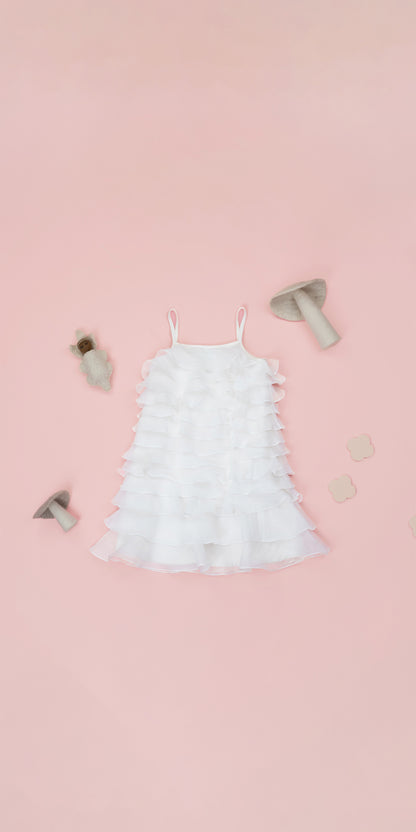 RUFFLES DETAIL MIDI DRESS