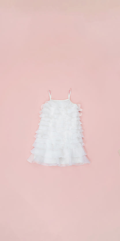 RUFFLES DETAIL MIDI DRESS