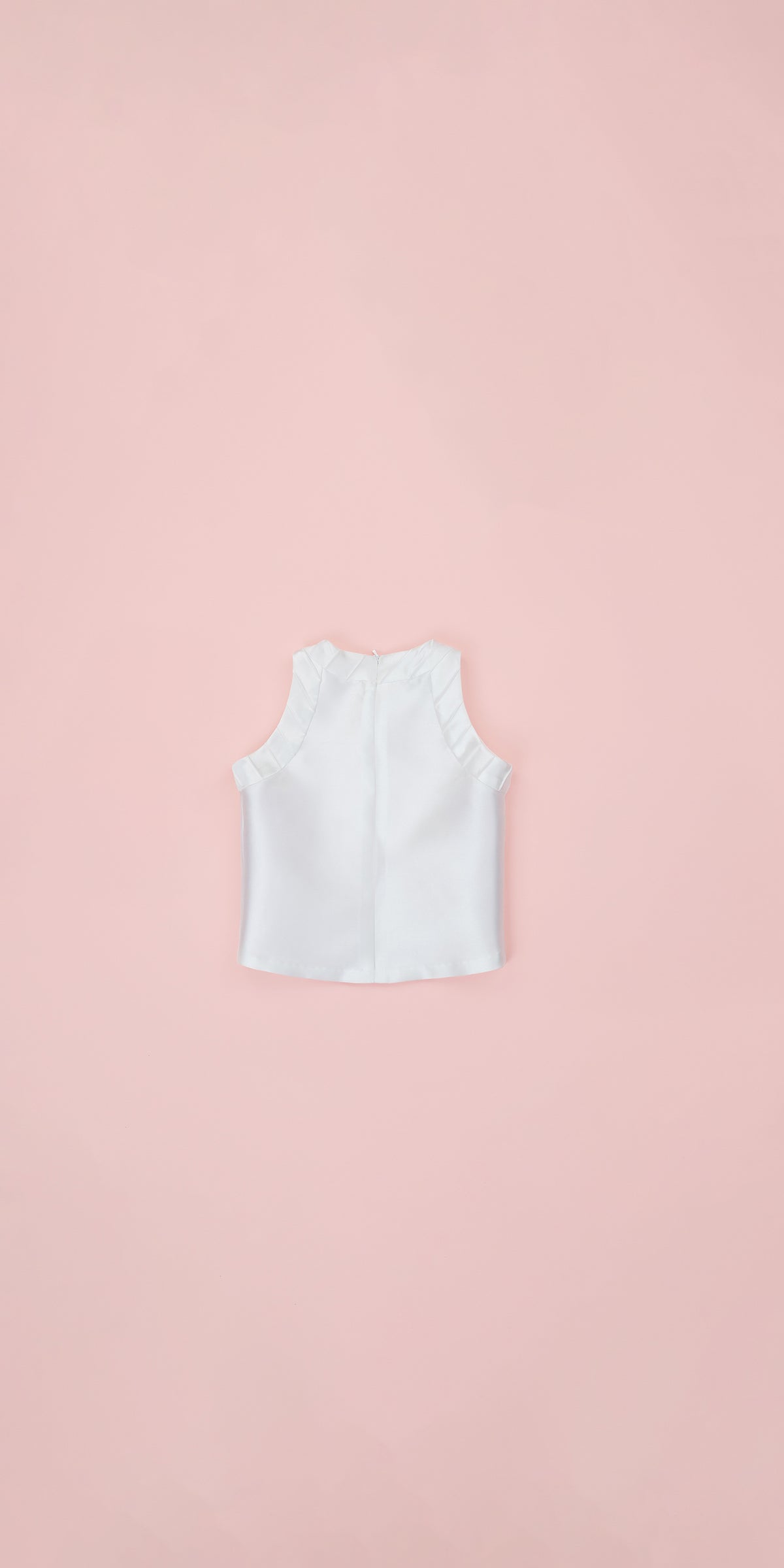 PIN TUCKS DETAIL HALTER NECK TOP