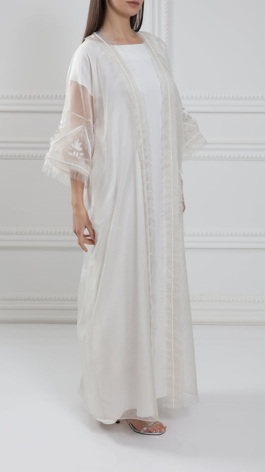 Silk Organza Embellished Abaya