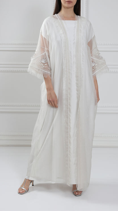 Silk Organza Embellished Abaya