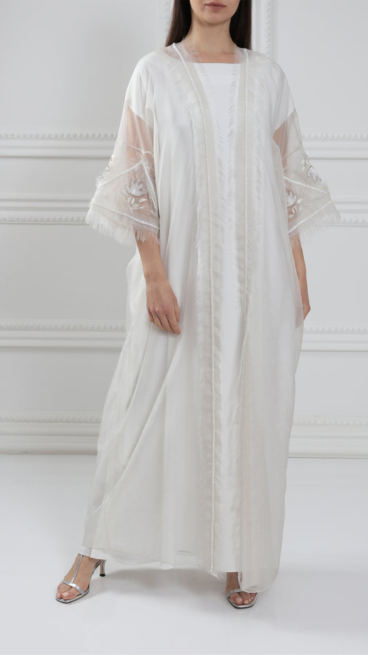 Silk Organza Embellished Abaya