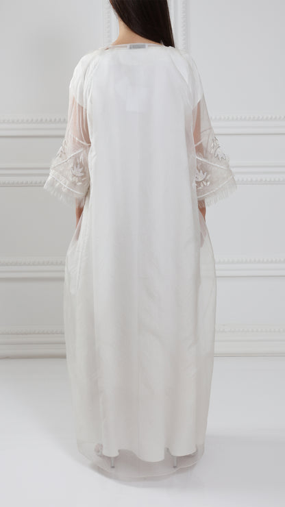 Silk Organza Embellished Abaya