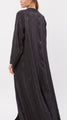Draped High-Neck Collar Palm Tree Jacquard Abaya