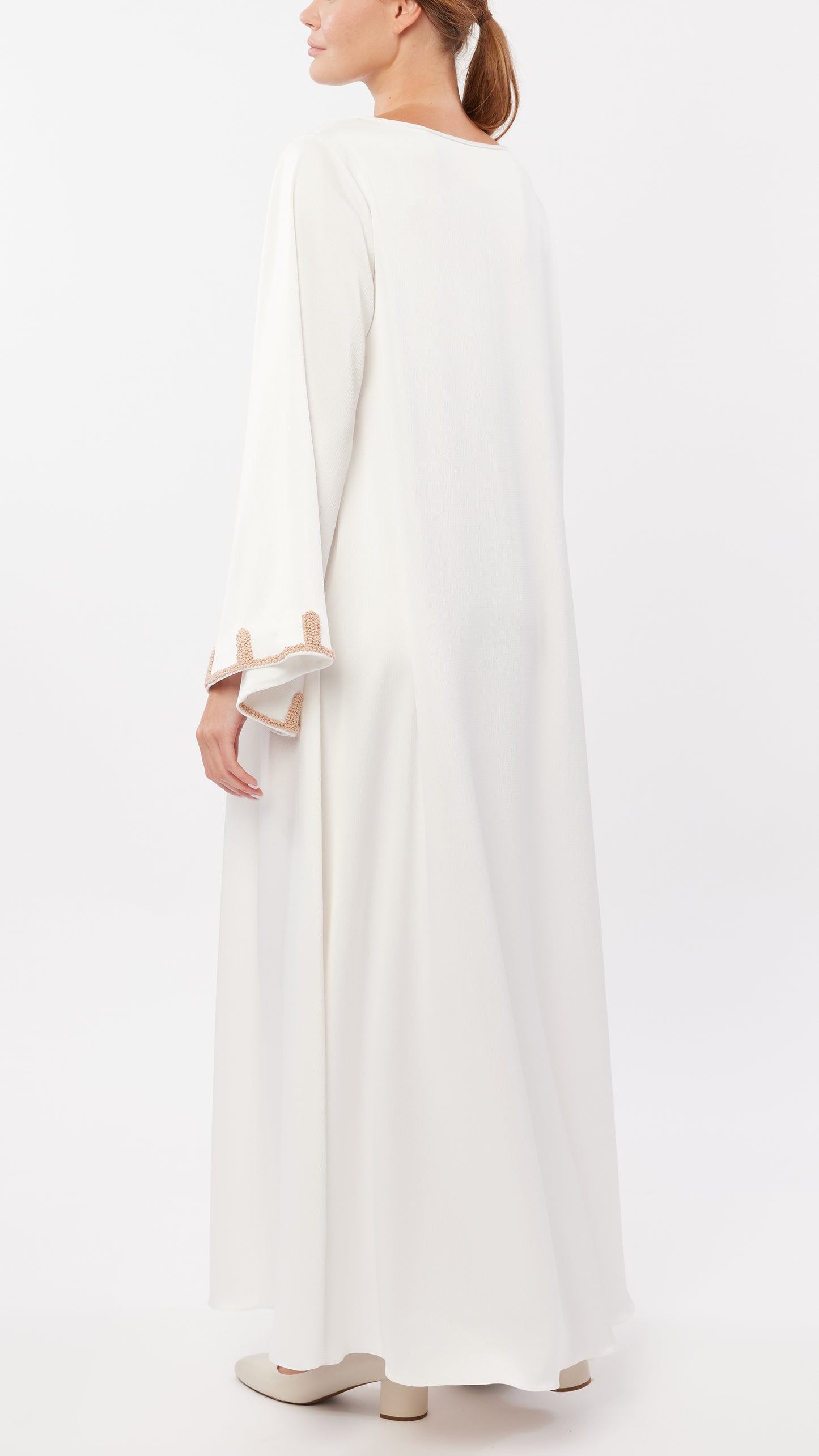 Minimal Embroidered Bell Sleeve Dress