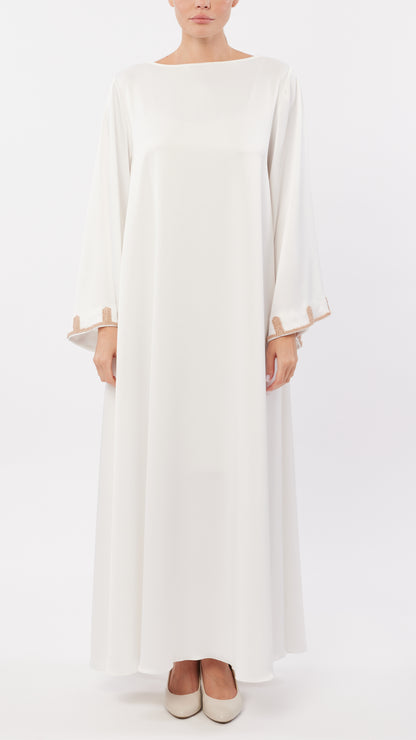 Minimal Embroidered Bell Sleeve Dress