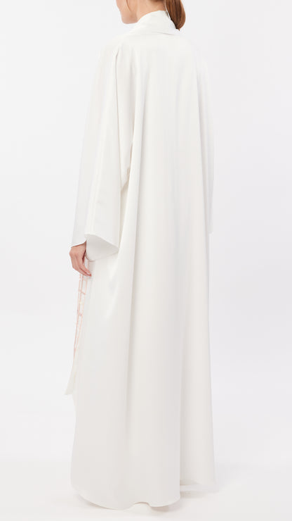 Folded Front Plackets Grid Embellished Detail Long Coat