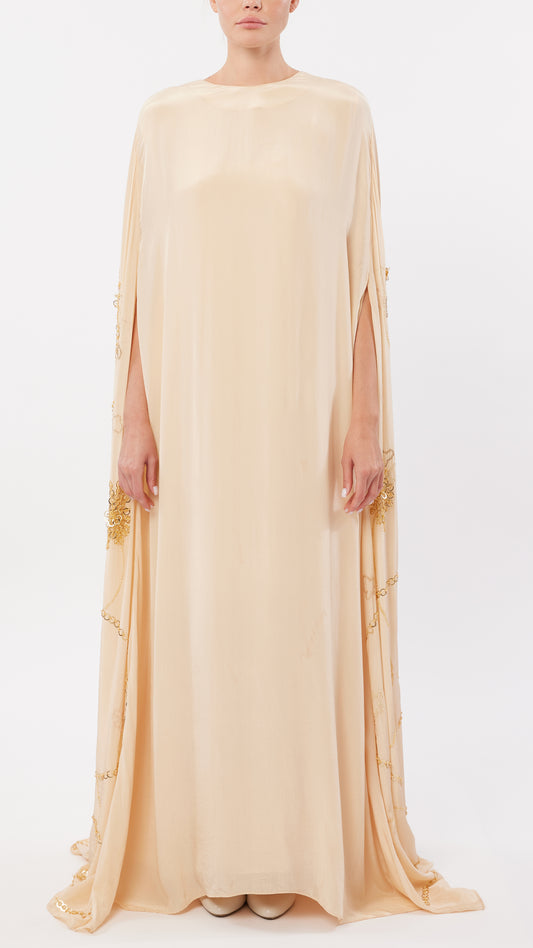 Metallic Gold Ring Loops Embellished Cape