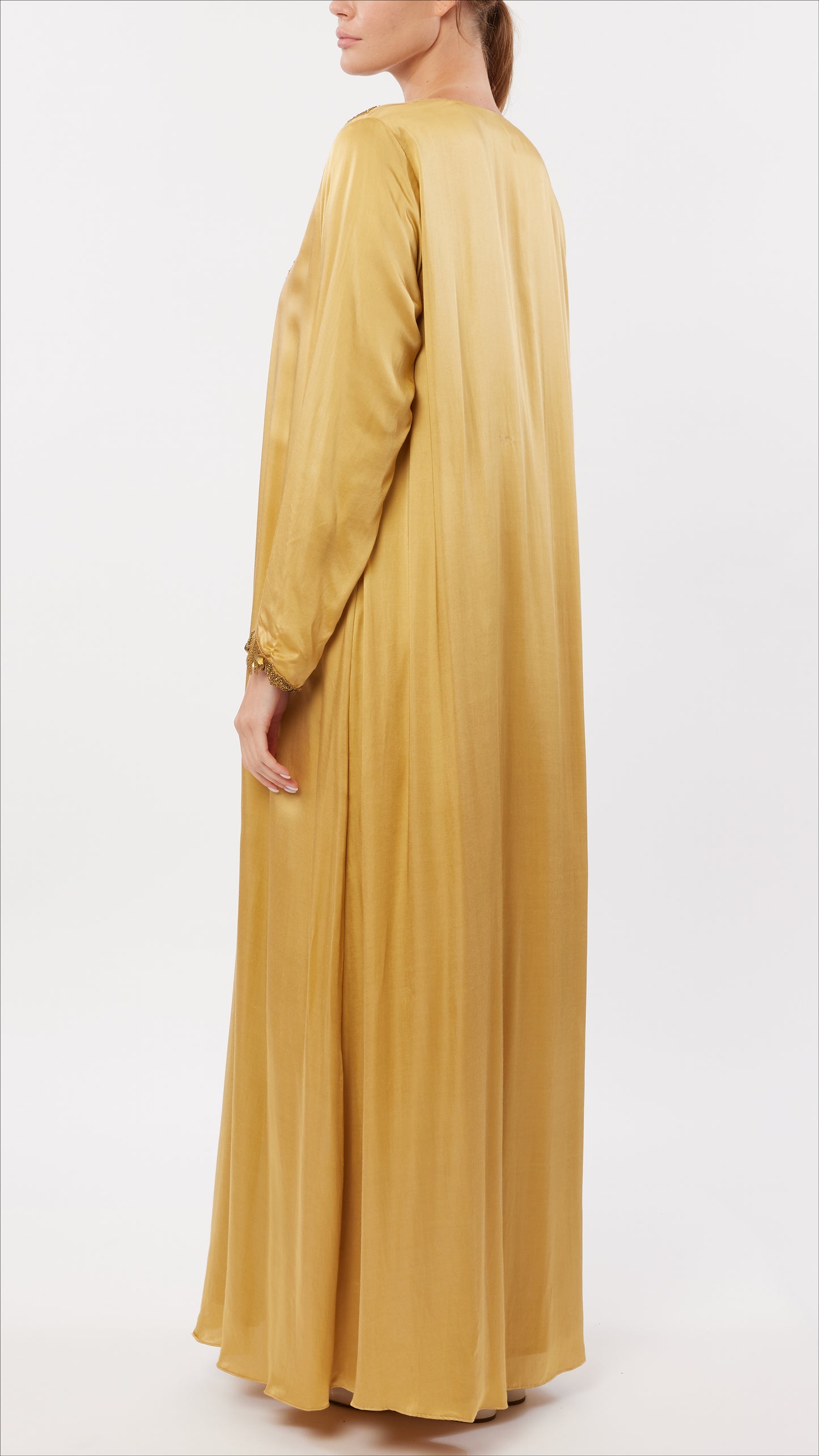 Chain Detail Embellished V-Neck Dress