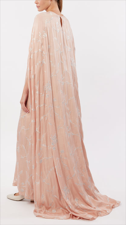 Silver Zari All-Over Embroidered Cape