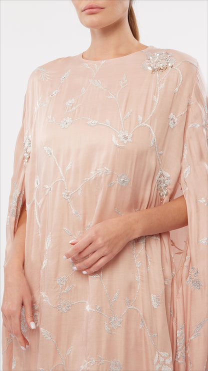 Silver Zari All-Over Embroidered Cape